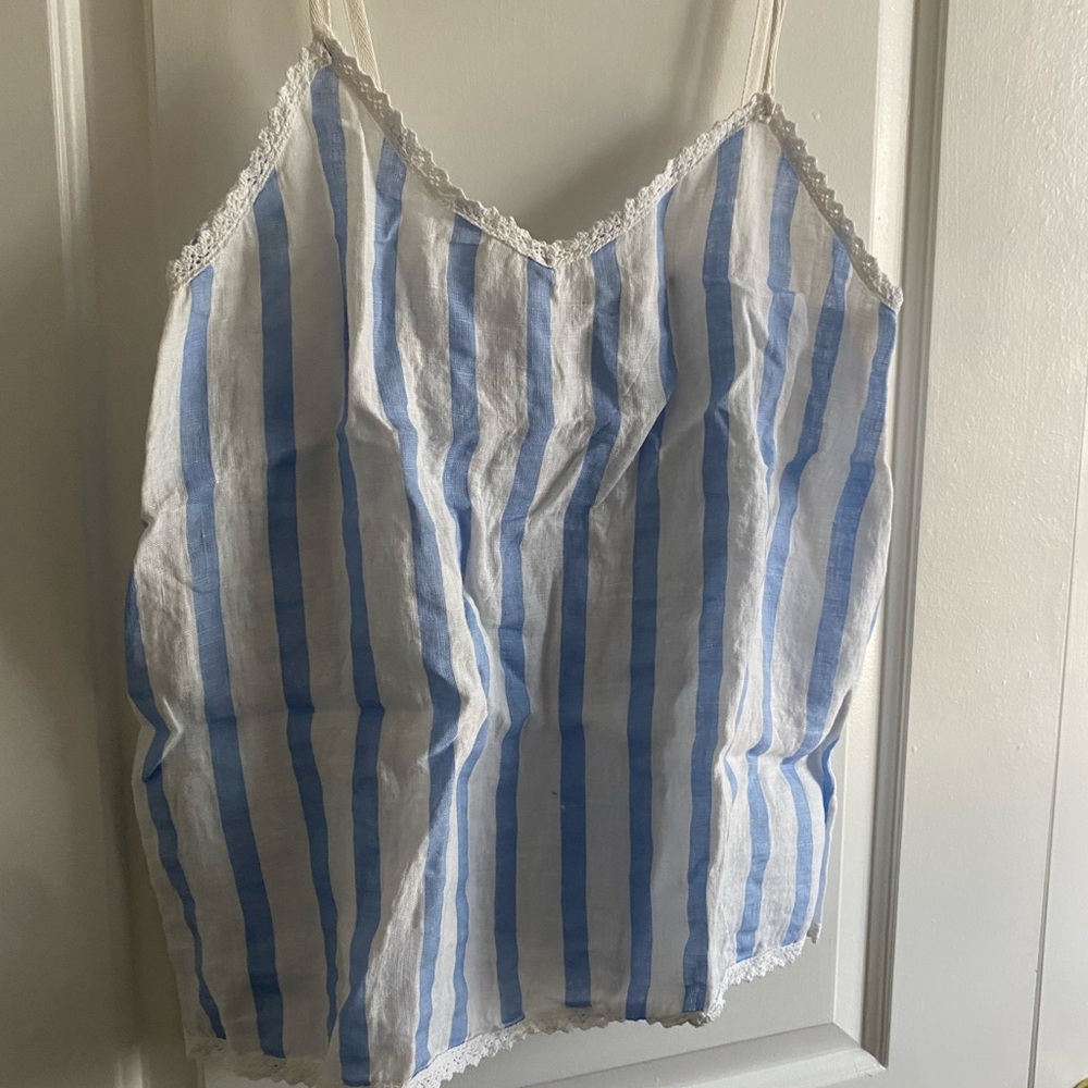 Blue and White Striped PJ Set